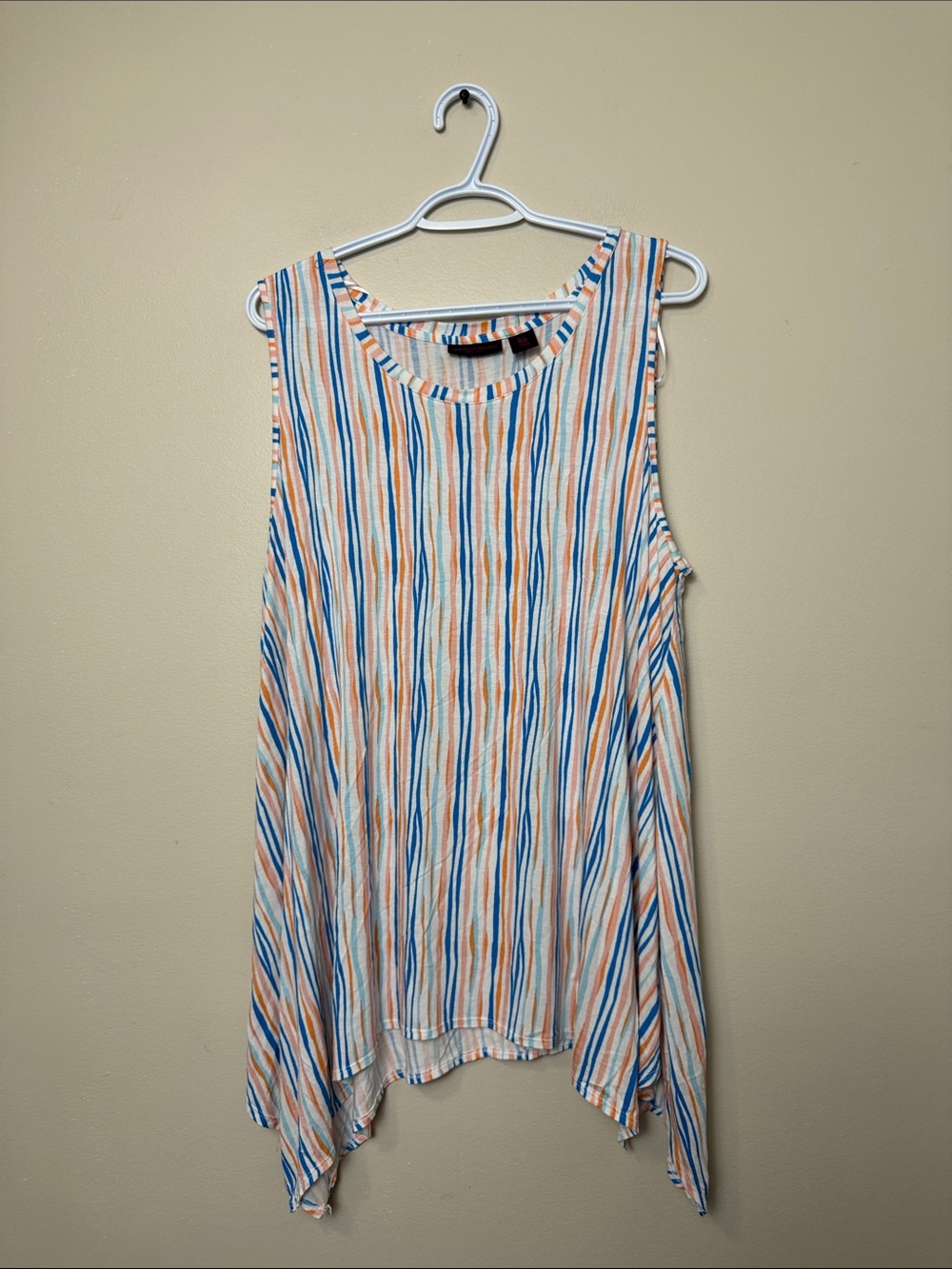 Christian Siriano Striped Handkerchief Hem Top size 1X